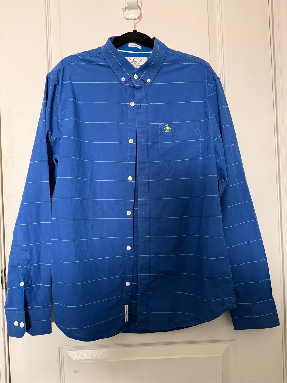 Original Penguin Royal Blue Striped Button-Down Shirt